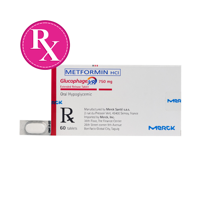 Glucophage XR Metformin HCl 750mg Tablet By 1's