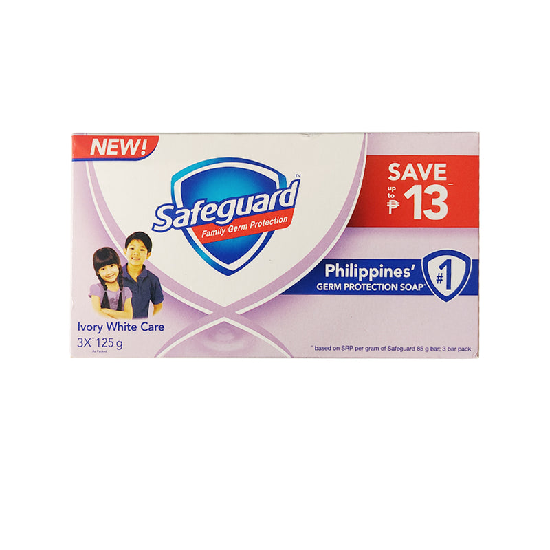 Safeguard Soap Ivory White Care 3pid Pack 125g x 3's
