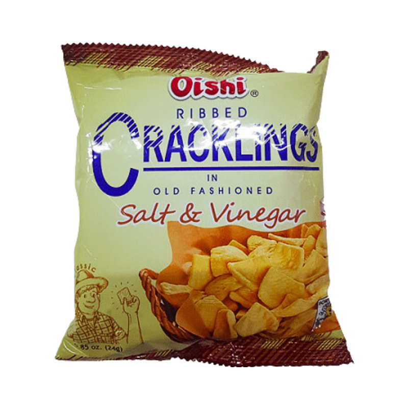 Oishi Ribbed Cracklings Salt And Vinegar 24g