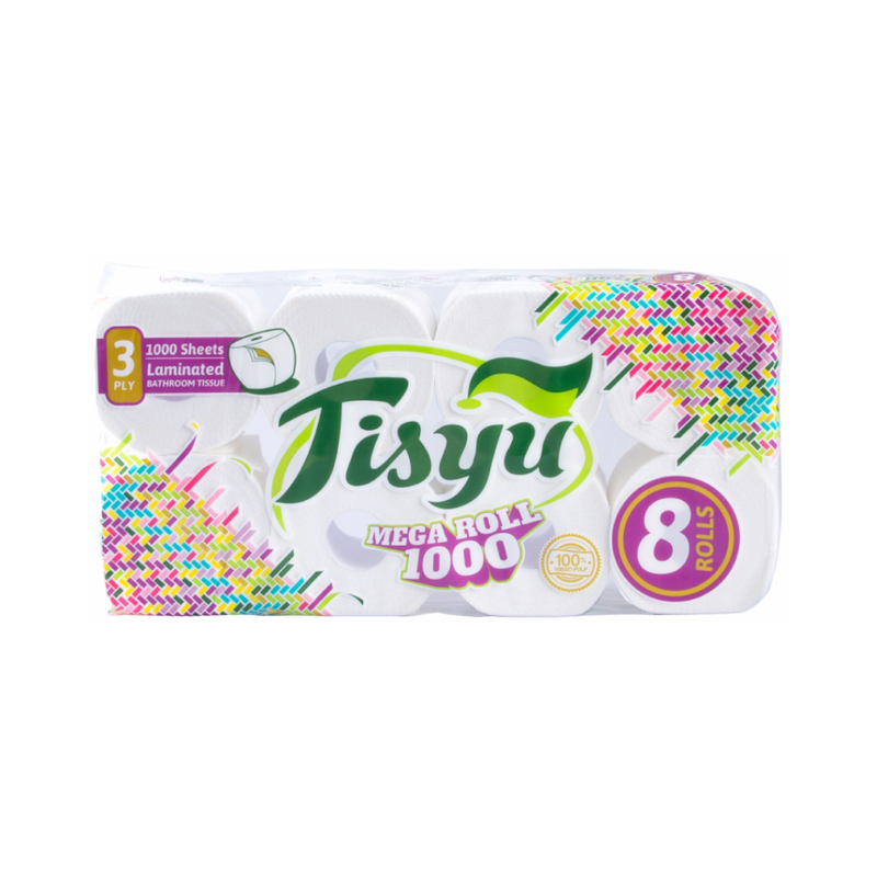Tisyu Bathroom Tissue Mega 3Ply 8 Rolls