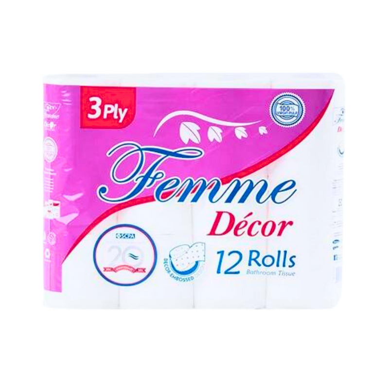 Femme Decor Bathroom Tissue 3Ply 12's