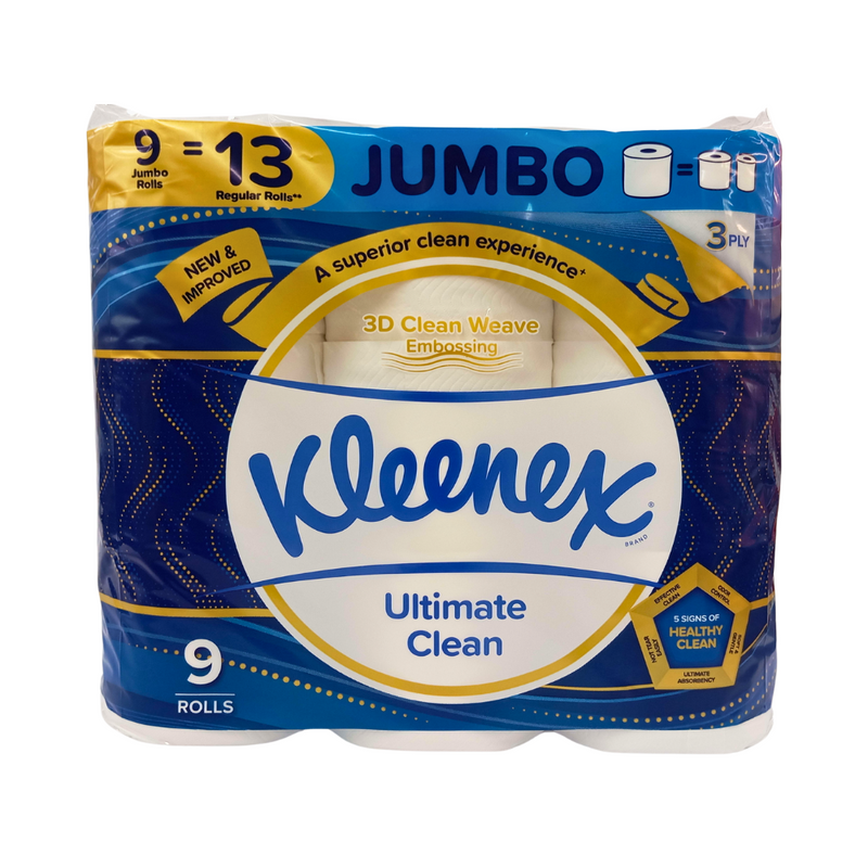 Kleenex Ultra Soft Bathroom Tissue Jumbo 3ply 9's