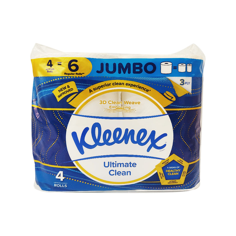 Kleenex Ultra Soft Bathroom Tissue Jumbo 3ply 4's