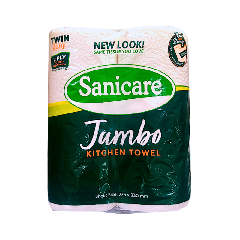 Sanicare Kitchen Towel 2Ply 70 Pulls Jumbo Twin Pack