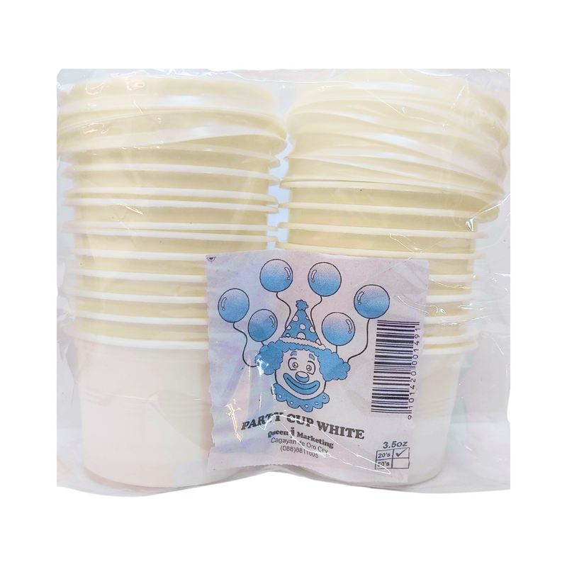 Happy J Party Plastic Cups With Lid White 3.5oz 20's