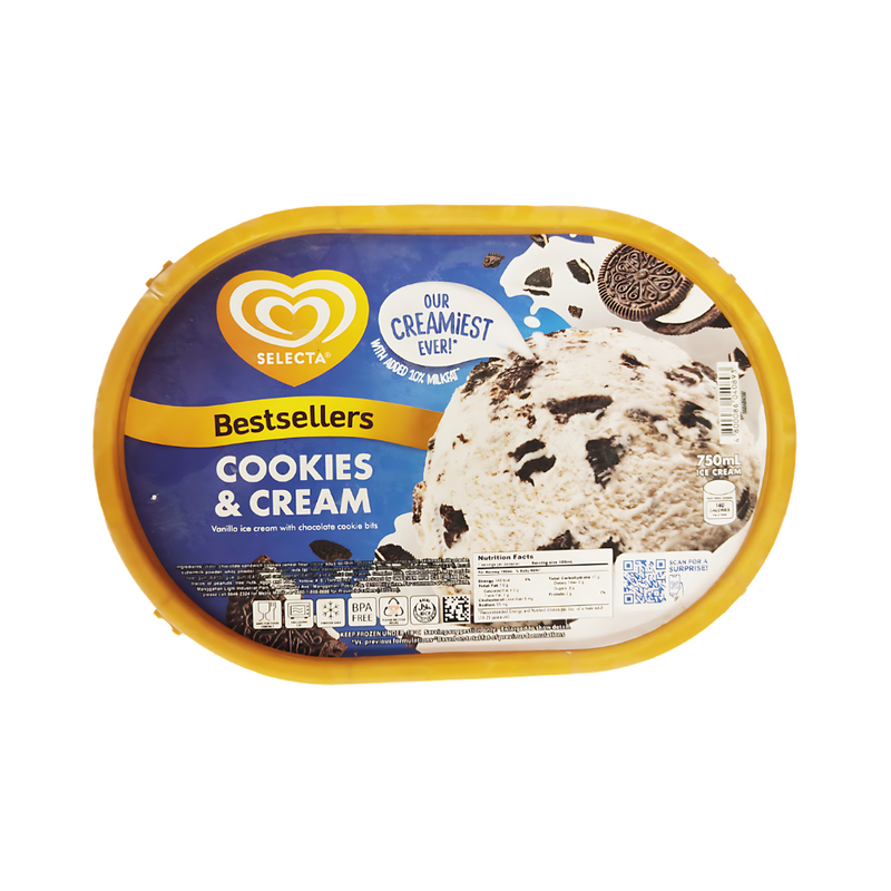 Selecta Supreme Ice Cream Cookies And Cream 750ml