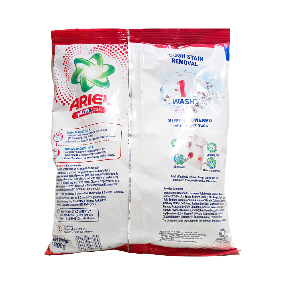 Ariel Powder Red Ariel Detergent Powder Freshness of Downy Passion 1800g