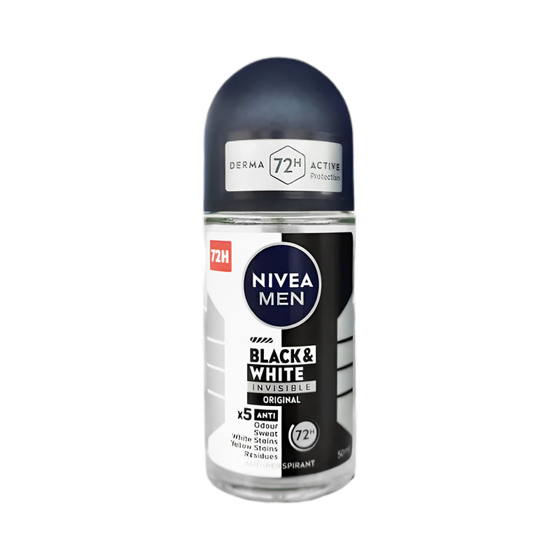 Nivea For Men Invisible Black And White Original Deodorant Roll On 50ml