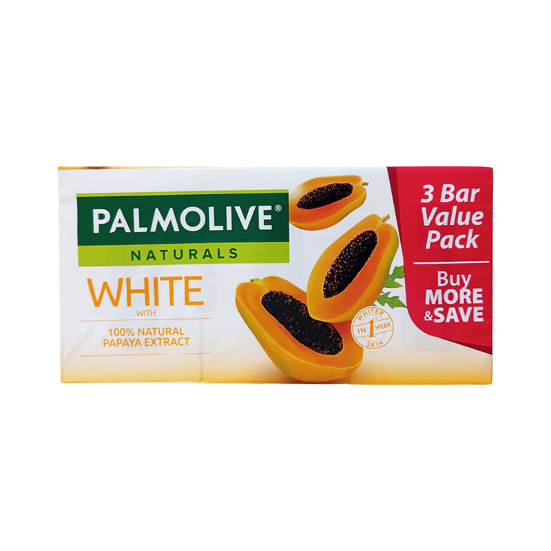 Palmolive Naturals White Bar Soap With 100% Natural Papaya Value Pack 80g x 3's