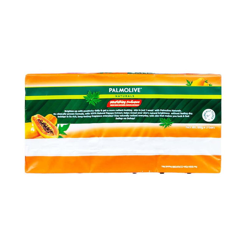 Palmolive Naturals White Bar Soap With 100% Natural Papaya Value Pack 80g x 3's
