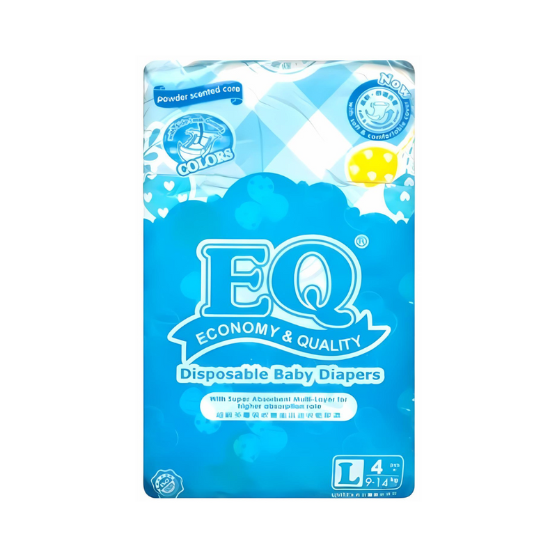 EQ Colors Baby Diaper With Powder Scent Mini Pack Large 4's