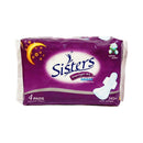 Sisters Overnight Dry Cottony Comfort Sanitary Napkin With Wings 4's