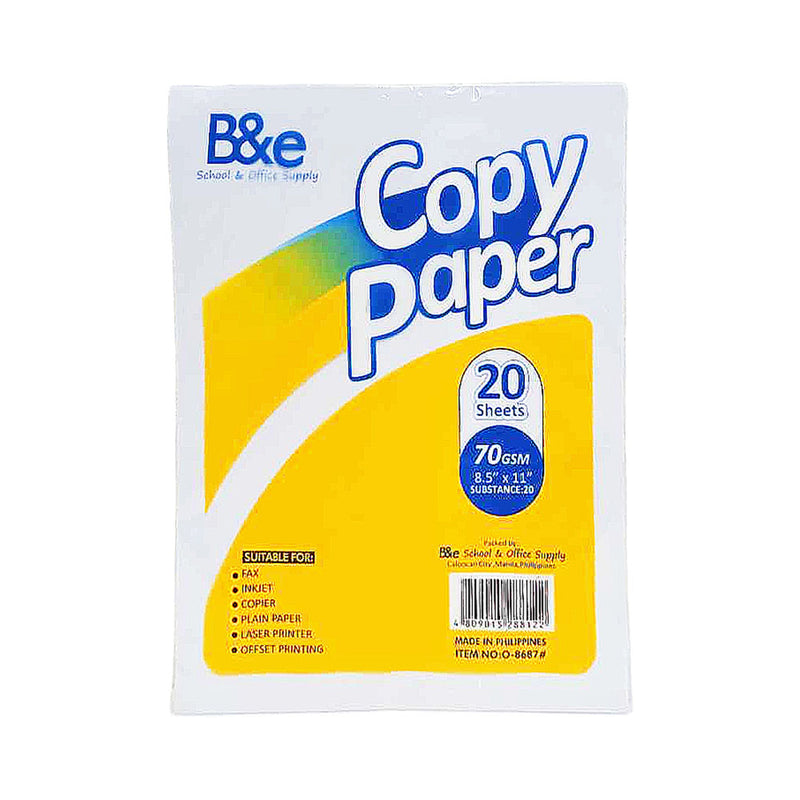 B&e Copy Paper 20's