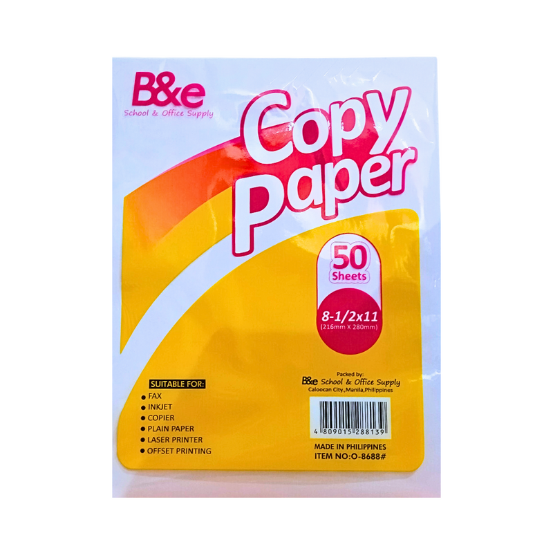 B And E Copy Paper Short 50's