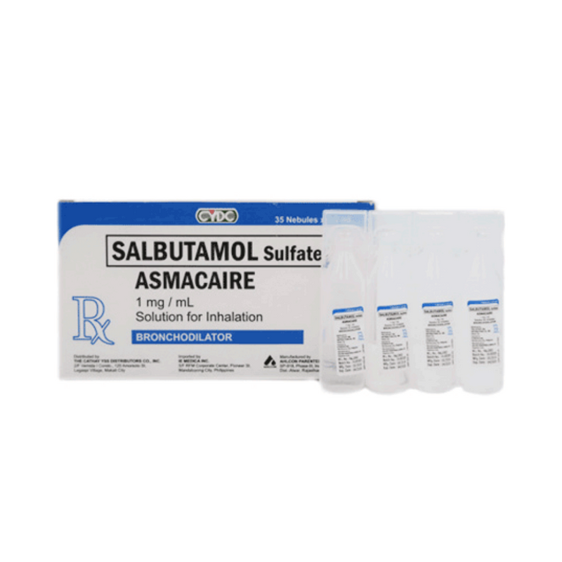 Asmacaire Salbutamol 1mg/ml Nebule 2.5ml 1's