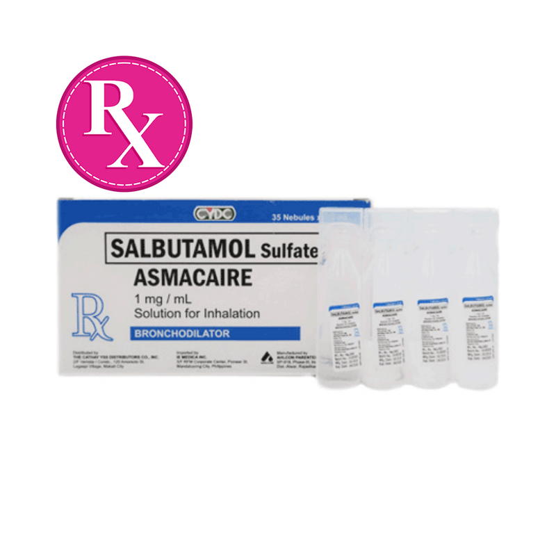 Asmacaire Salbutamol 1mg/ml Nebule 2.5ml 1's