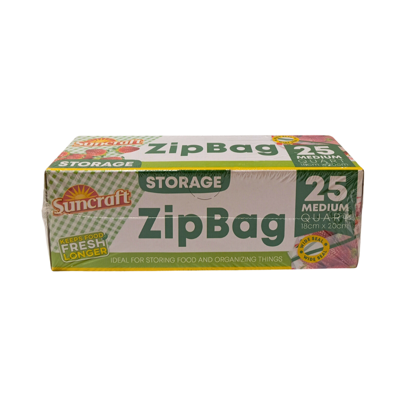 Suncraft Zip Bag Quart Storage Medium 25's