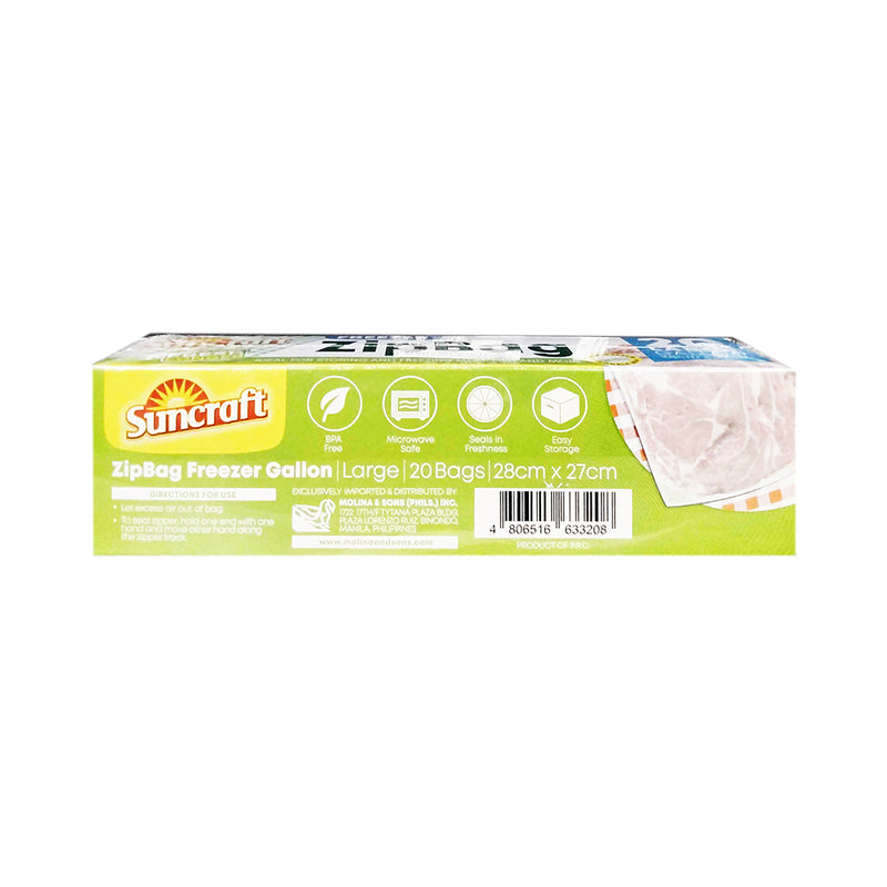 Suncraft Zip Bag Freezer Gallon 20's