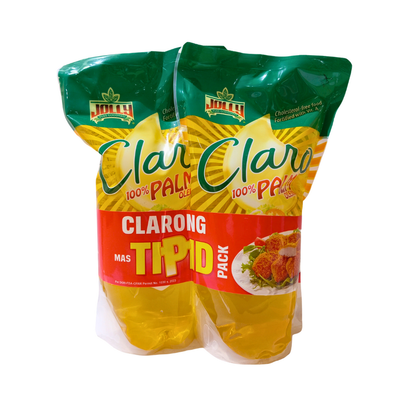 Jolly Claro Palm Oil 100% Pure Cholesterol Free Pouch 1L x 2's