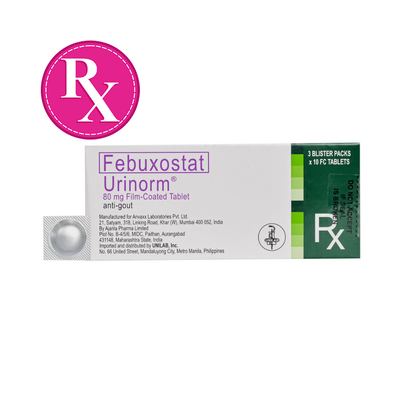 Urinorm Febuxostat 80mg Tablet By 1's