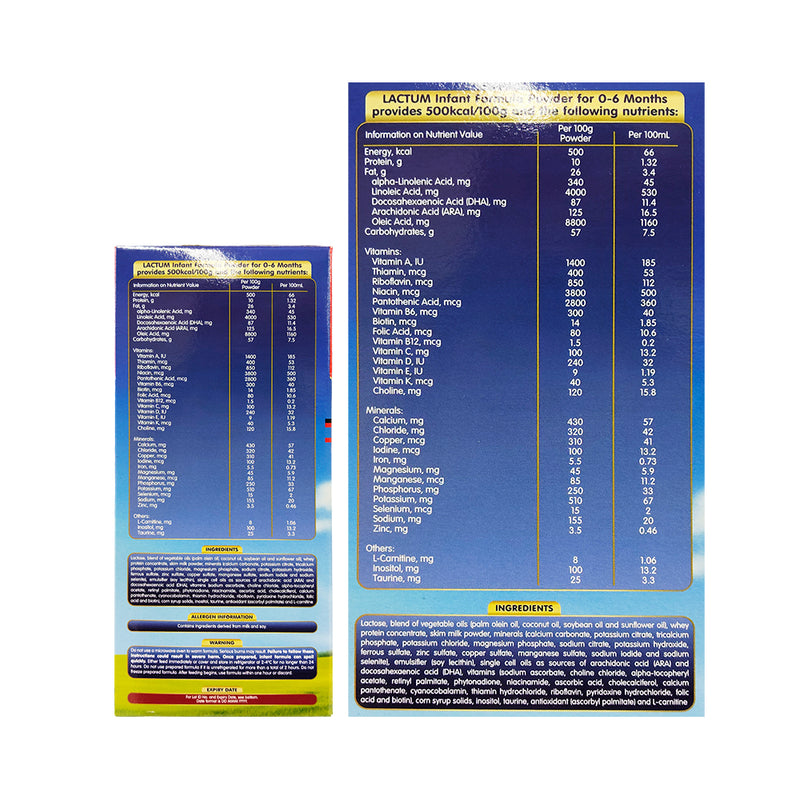 Lactum Milk Supplement 0-6 Months Plain 1.15kg