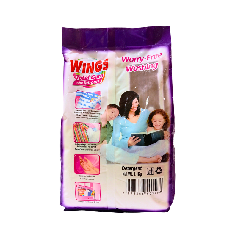 Wings Detergent Powder Total Care With Fabcon Lavender 1.1kg