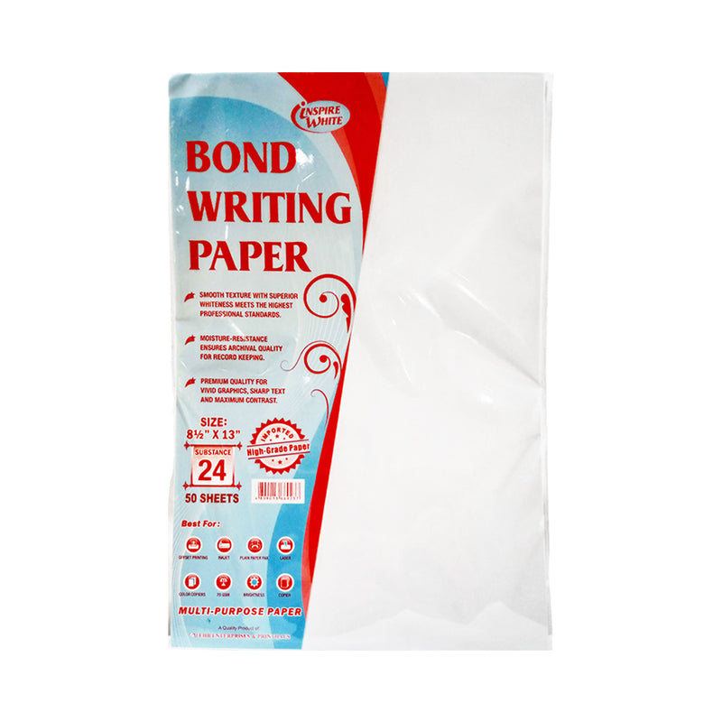 Inspire White Bond Writing Paper Long Substance 24
