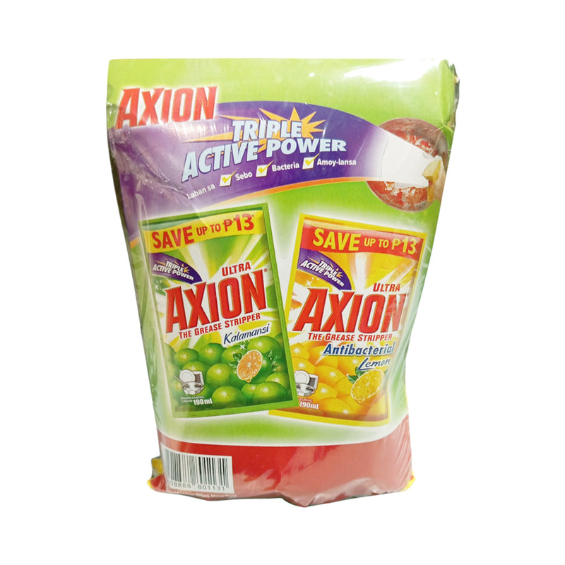 Axion Dishwashing Liquid Lemon 190ml x 2's