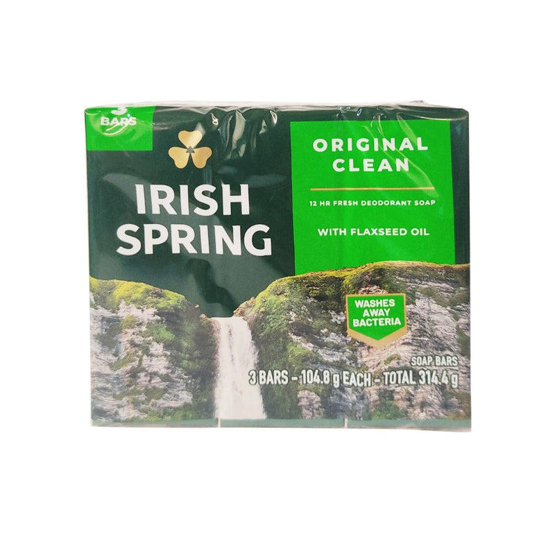 Irish Spring Original Clean Deodorant Soap 3.7oz x 3's