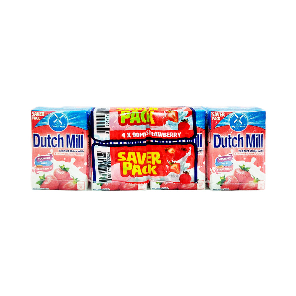 Dutch Mill Set Dutch Mill UHT Yoghurt Drink Strawberry 90ml x 4's Saver Pack