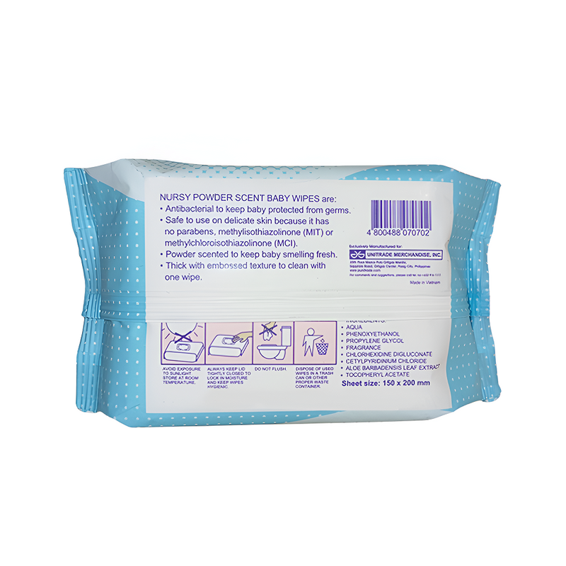 Nursy Baby Wipes Powder Scent 30's