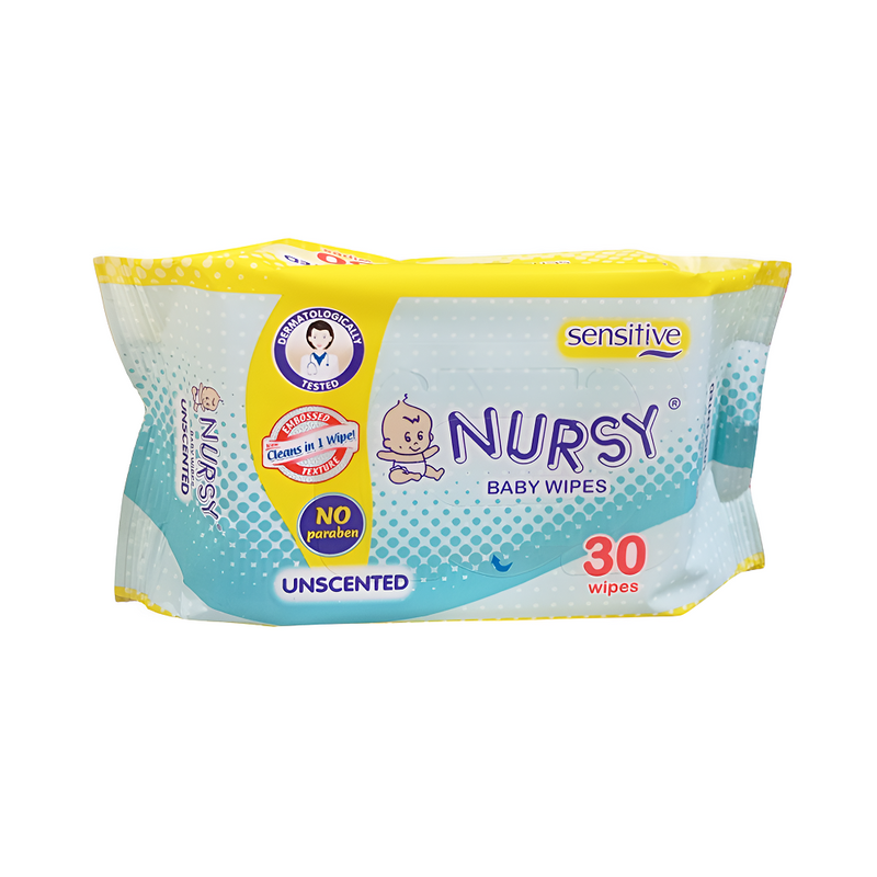 Nursy Baby Wipes Unscented 30's