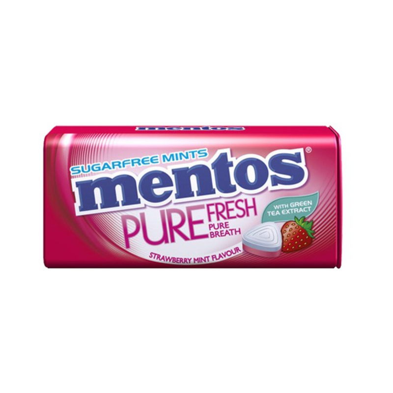 Mentos Chewing Gum Pure Fresh Sugar Free Strawberry 35g