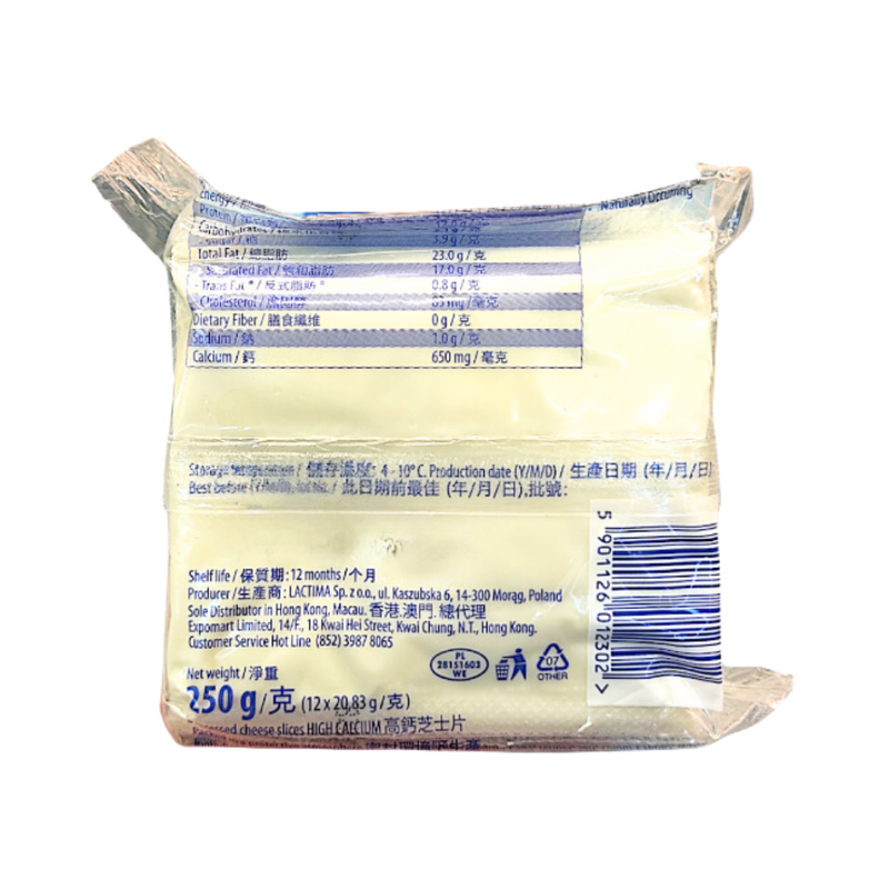 Lactima Processed Cheese High Calcium 250g 12 Slices