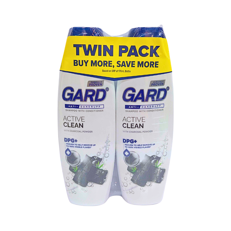 Gard Shampoo Charcoal Active Clean 170ml x 2's