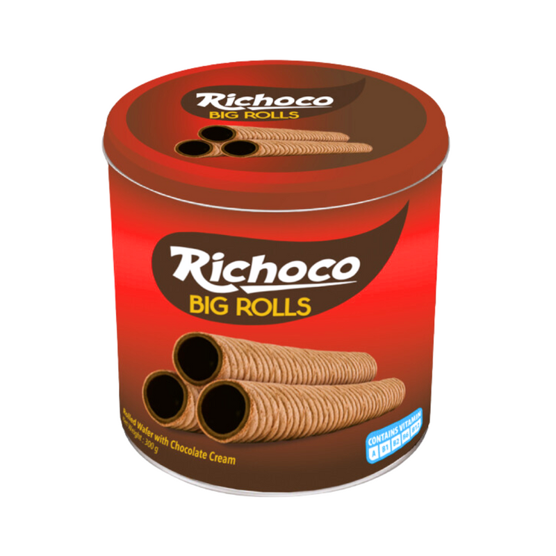 Richoco Big Rolls Chocolate Wafer Stick 330g