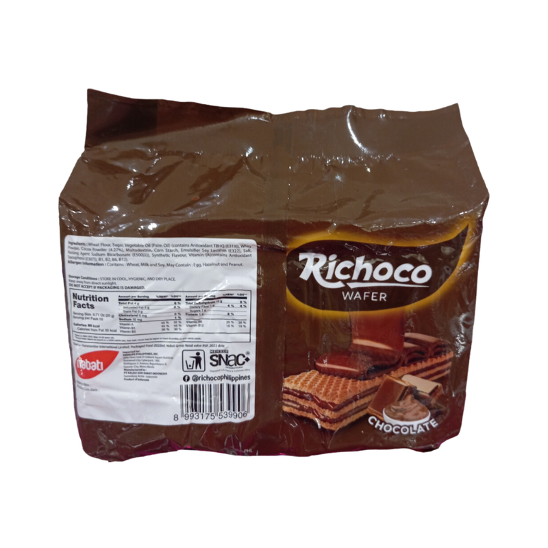 Richoco Wafer Chocolate 20g x 10's