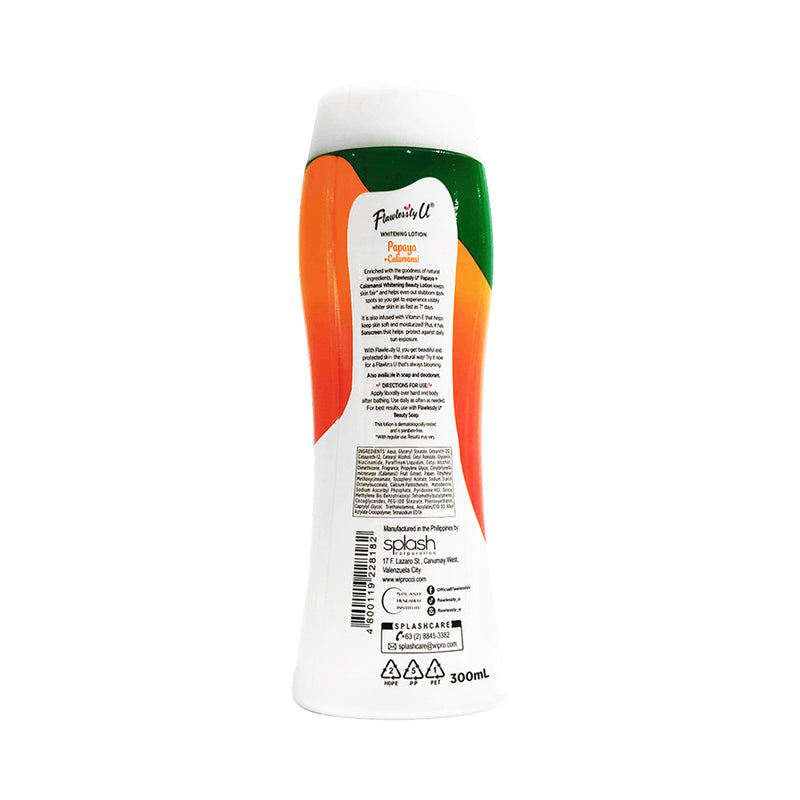 Flawlessly U Whitening Lotion SPF 10 Papaya + Calamansi 300ml