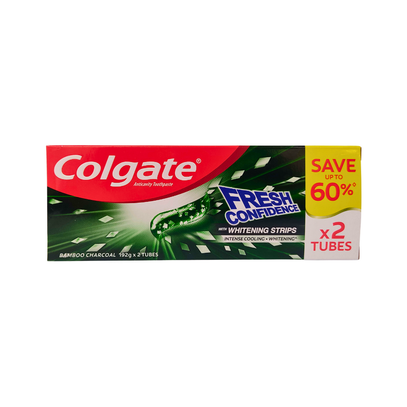 Colgate Fresh Confidence Toothpaste Bamboo Charcoal 192g Twin Pack