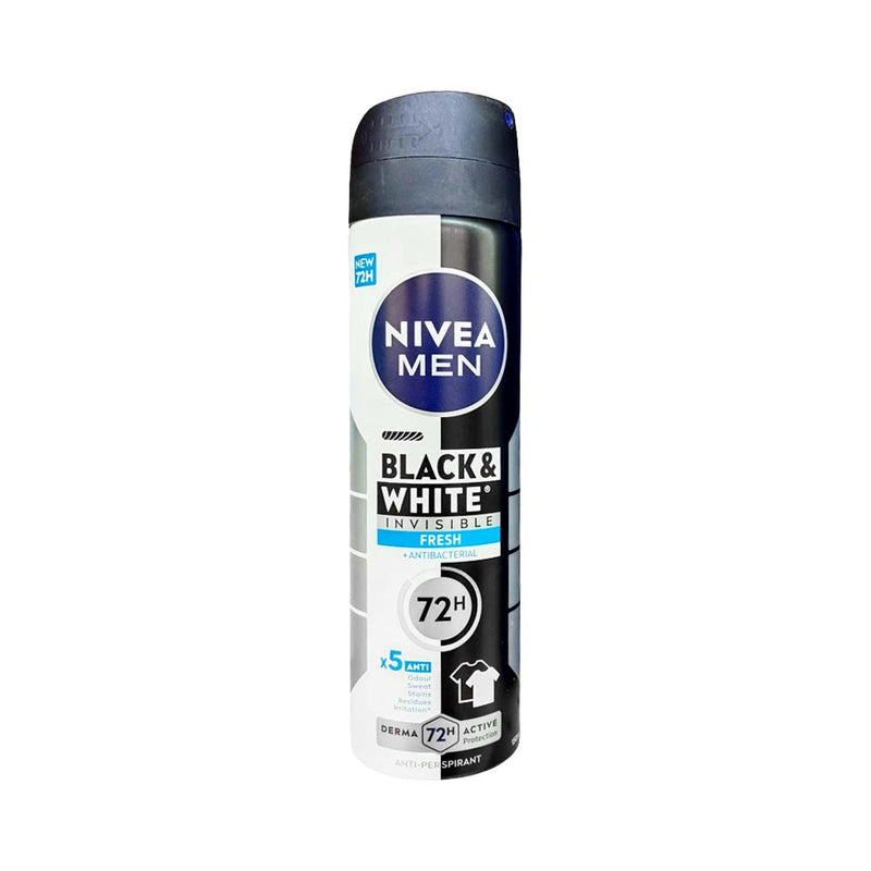 Nivea For Men Invisible Black And White Fresh Deodorant Spray 150ml