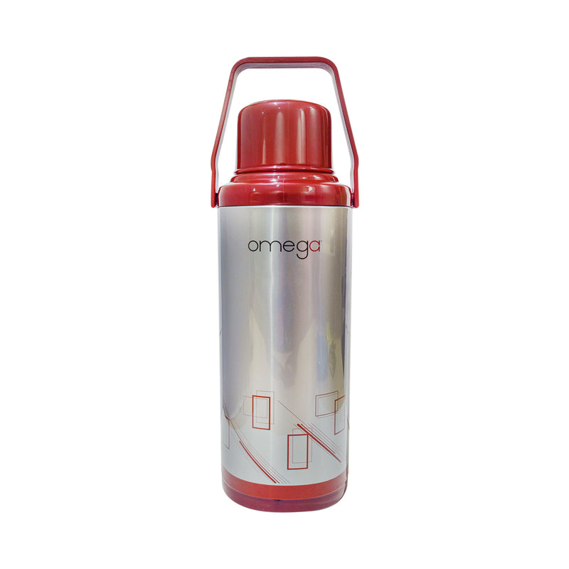 Omega Metal Double Cup Vacuum Flask in Gift Box