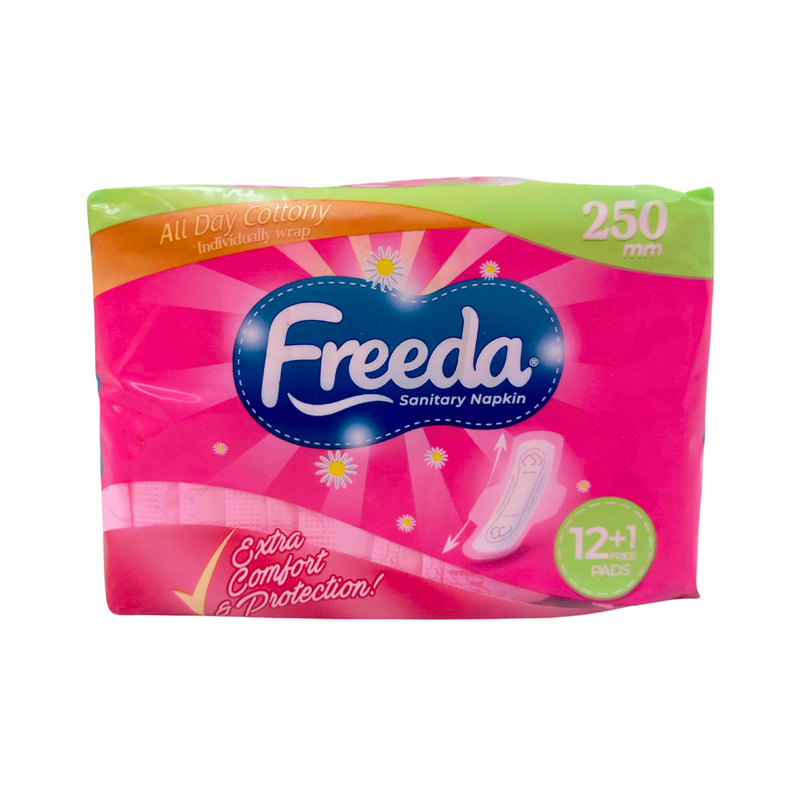 Freeda Soft Cotton Napkin Day Use Individually Wrapped 12 + 1 Pads