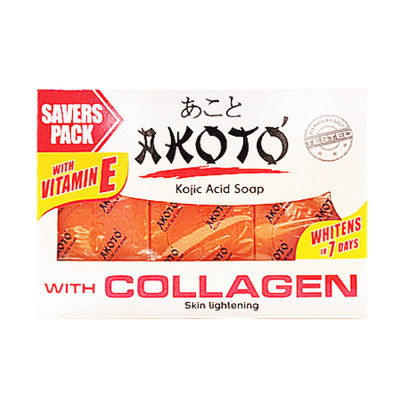 Akoto Skin Lightening Kojic Acid Soap with Collagen 65g x 3's