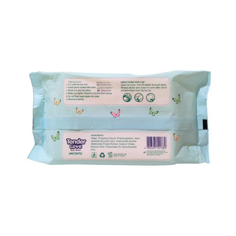 Tender Love Baby Wipes Unscented 80's