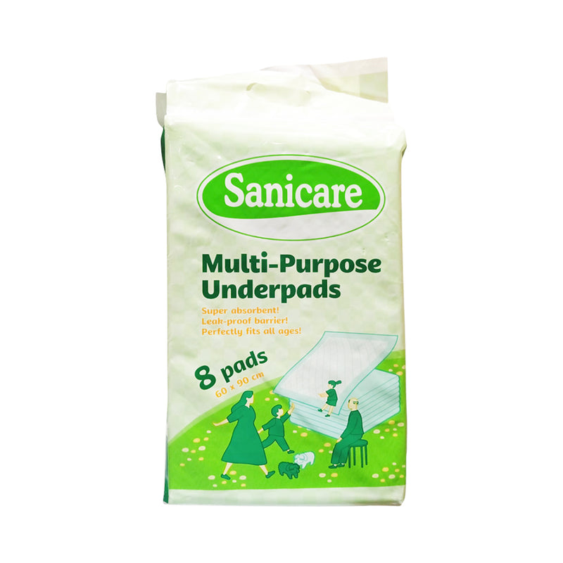 Sanicare Multi Purpose Baby Underpads 60 x 90cm 8's