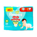 Pampers Diaper Baby Dry Pants Magic Gel Channels Medium 34's