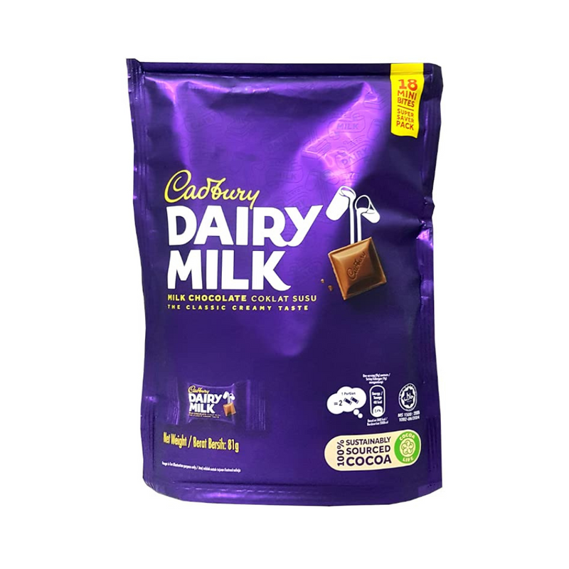 Cadbury Dairy Milk Chocolate 18 Mini Bites 81g