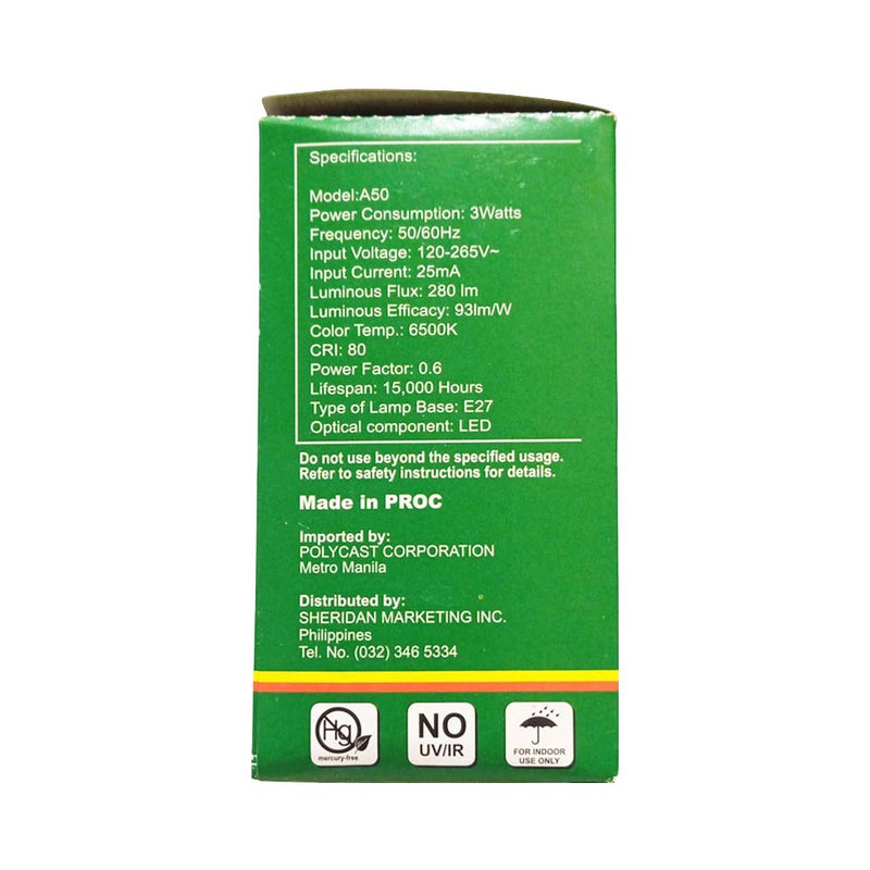 Focus LED Bulb Wide Series 3 Watts