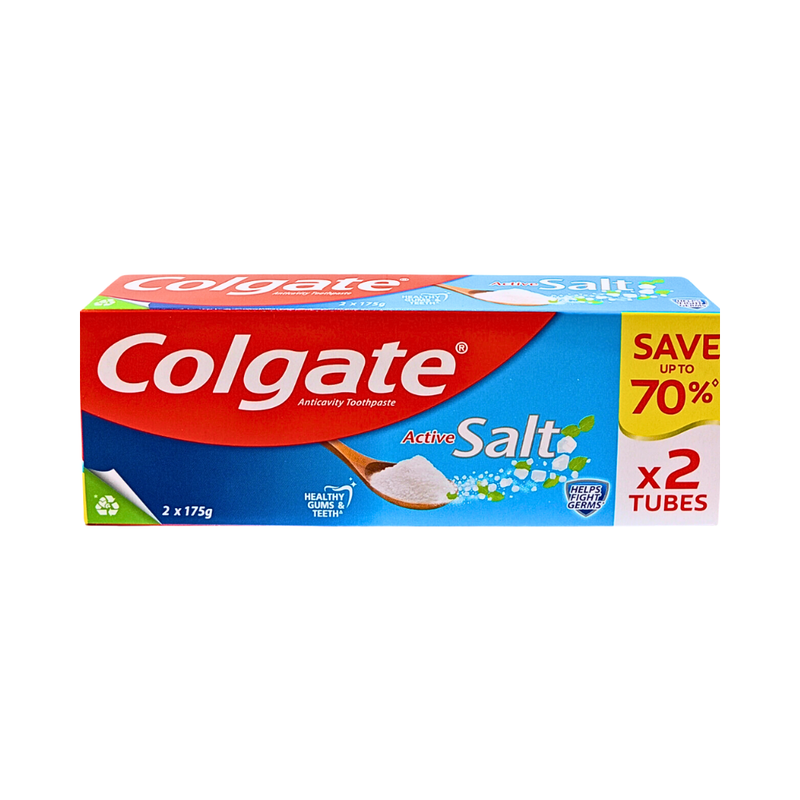 Colgate Toothpaste Active Salt 175g x 2's Value Pack