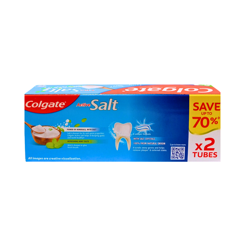 Colgate Toothpaste Active Salt 175g x 2's Value Pack